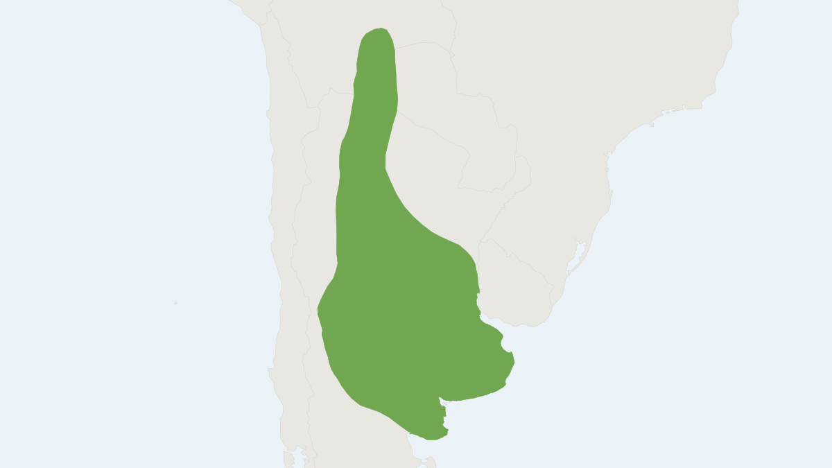 Range map of the Plains Viscacha (Lagostomus maximus)