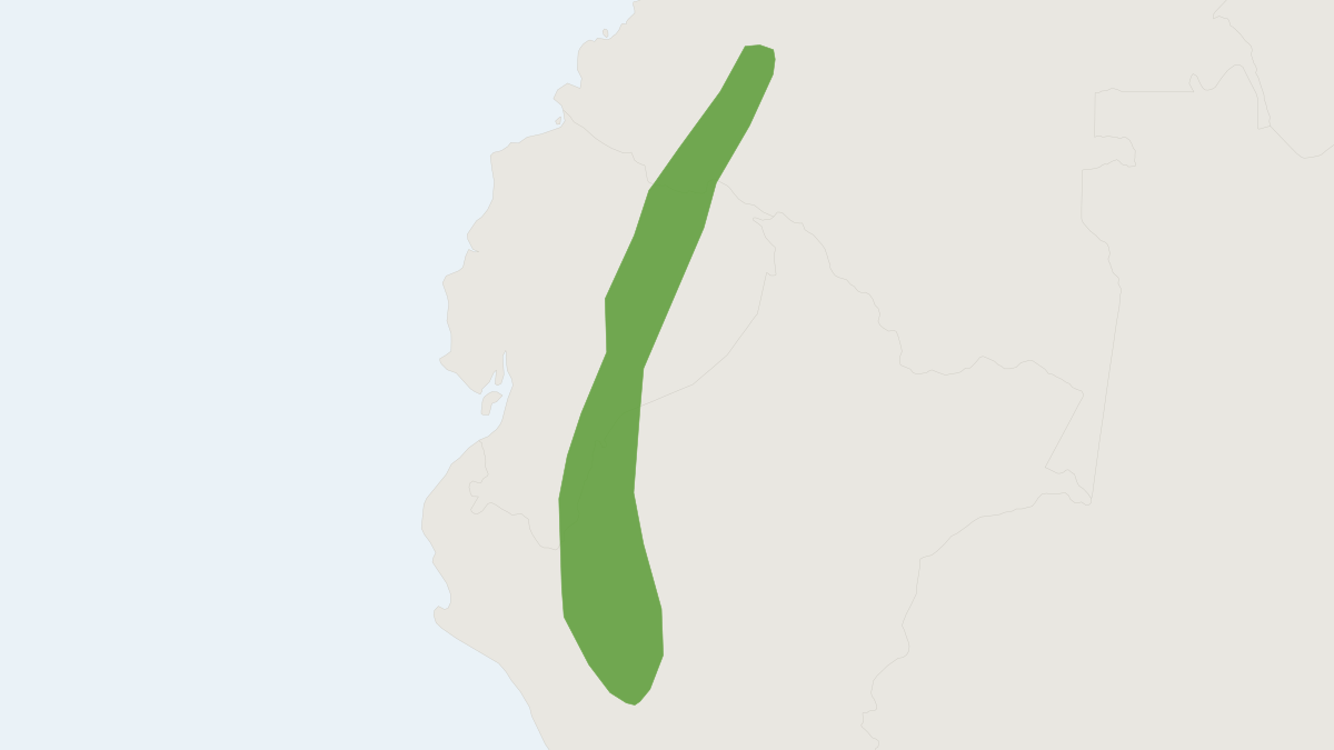 Range map of the Platyrrhinus ismaeli (Platyrrhinus ismaeli)