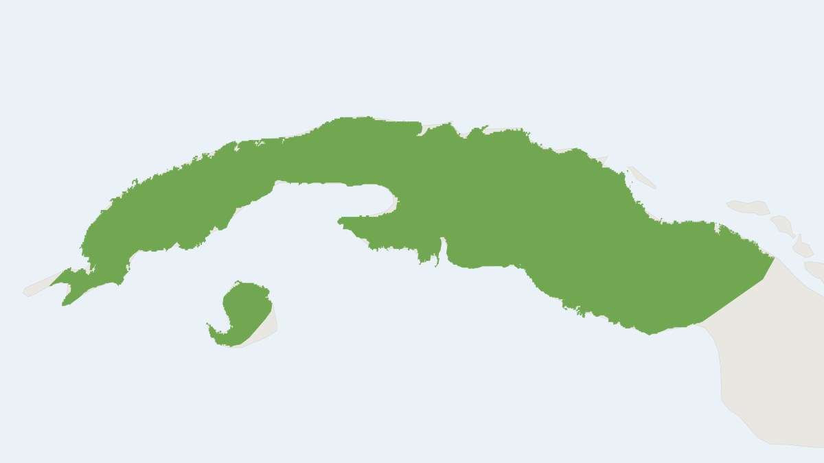 Range map of the Prehensile-tailed Hutia (Mysateles prehensilis)