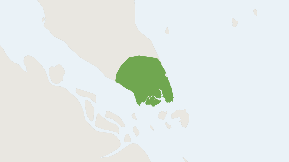 Range map of the Raffles' Banded Langur (Presbytis femoralis)