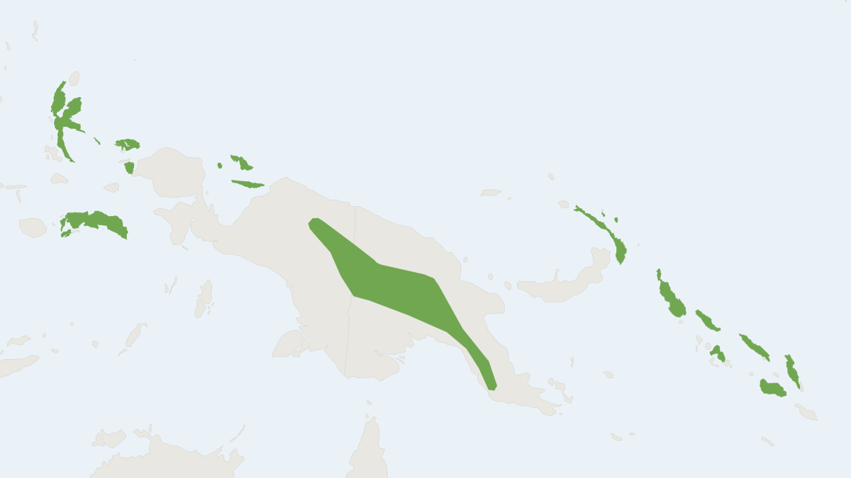 Range map of the Raffray's Sheath-tailed Bat (Emballonura raffrayana)