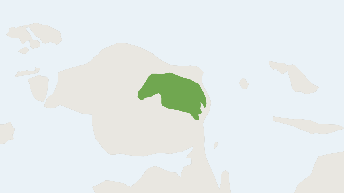Range map of the Reclusive Ringtail (Pseudochirops coronatus)
