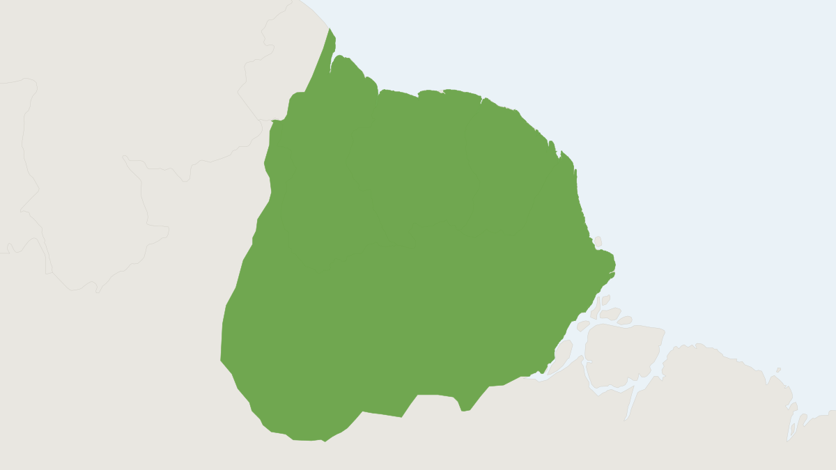Range map of the Red Acouchi (Myoprocta acouchy)
