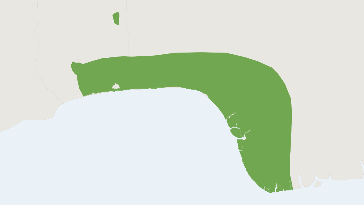 Range map of the Red-bellied Monkey (Cercopithecus erythrogaster) covering Benin, Guinea and Nigeria