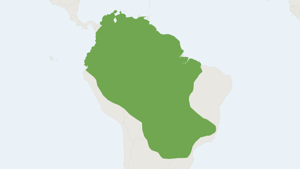Range map of the Red Brocket (Mazama americana)