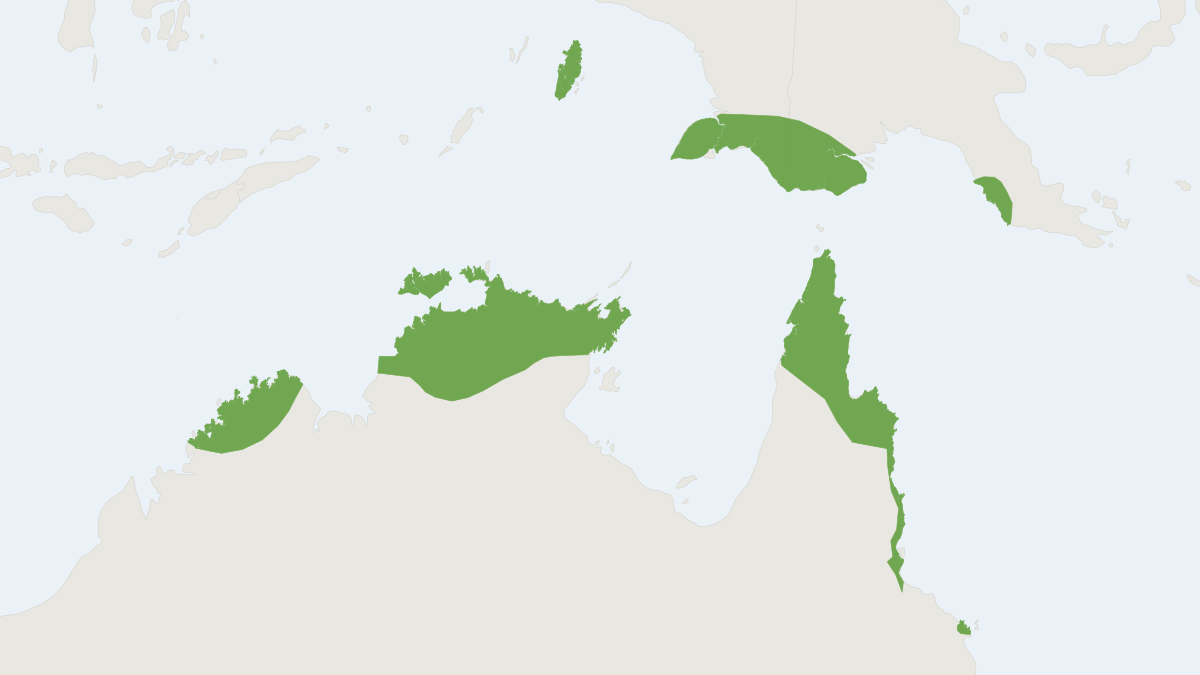 Range map of the Red-cheeked Dunnart (Sminthopsis virginiae)