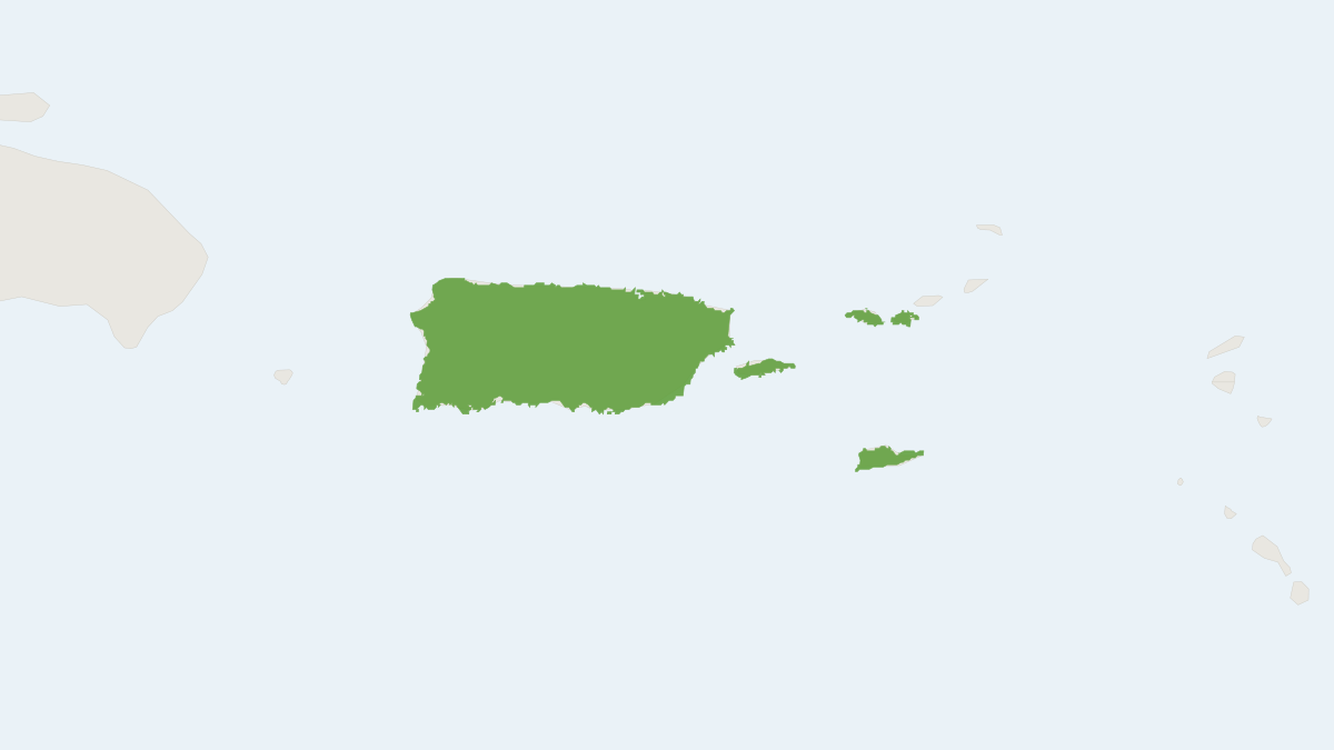 Range map of the Red Fruit Bat (Stenoderma rufum)