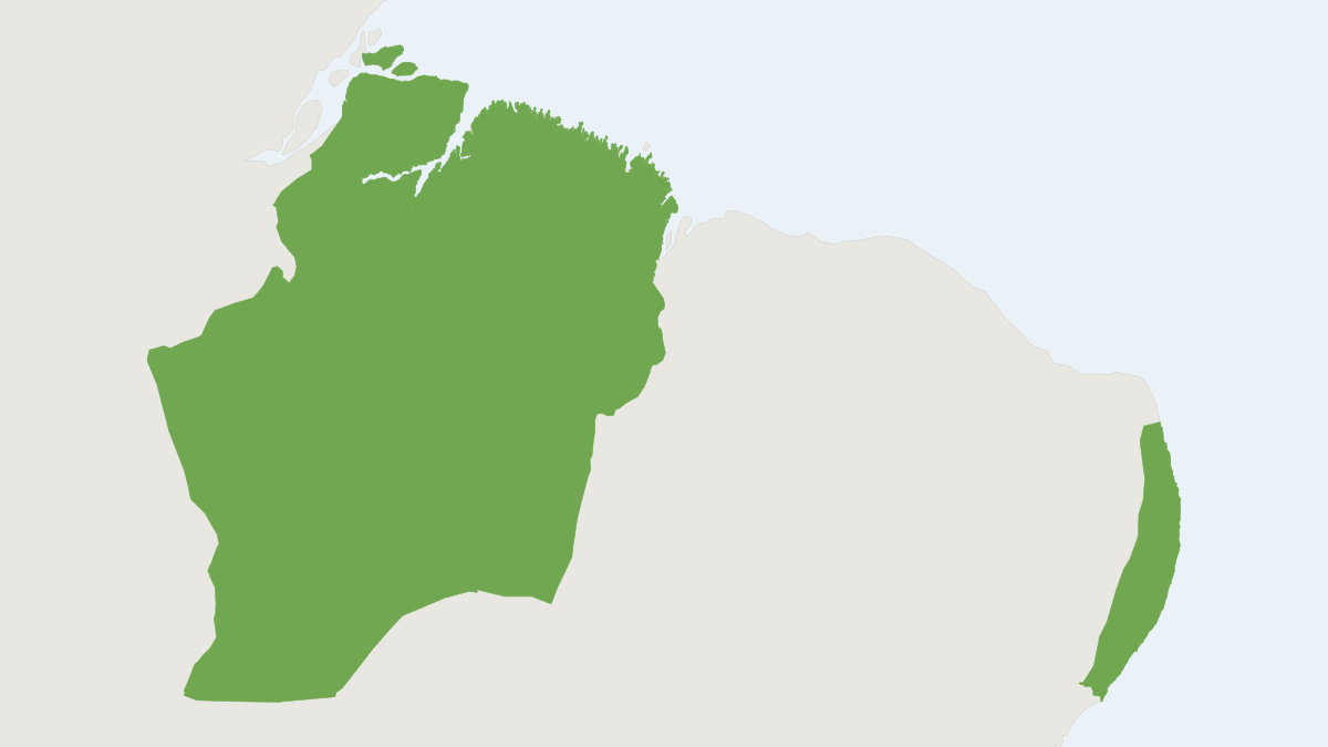 Range map of the Red-handed Howler Monkey (Alouatta belzebul)