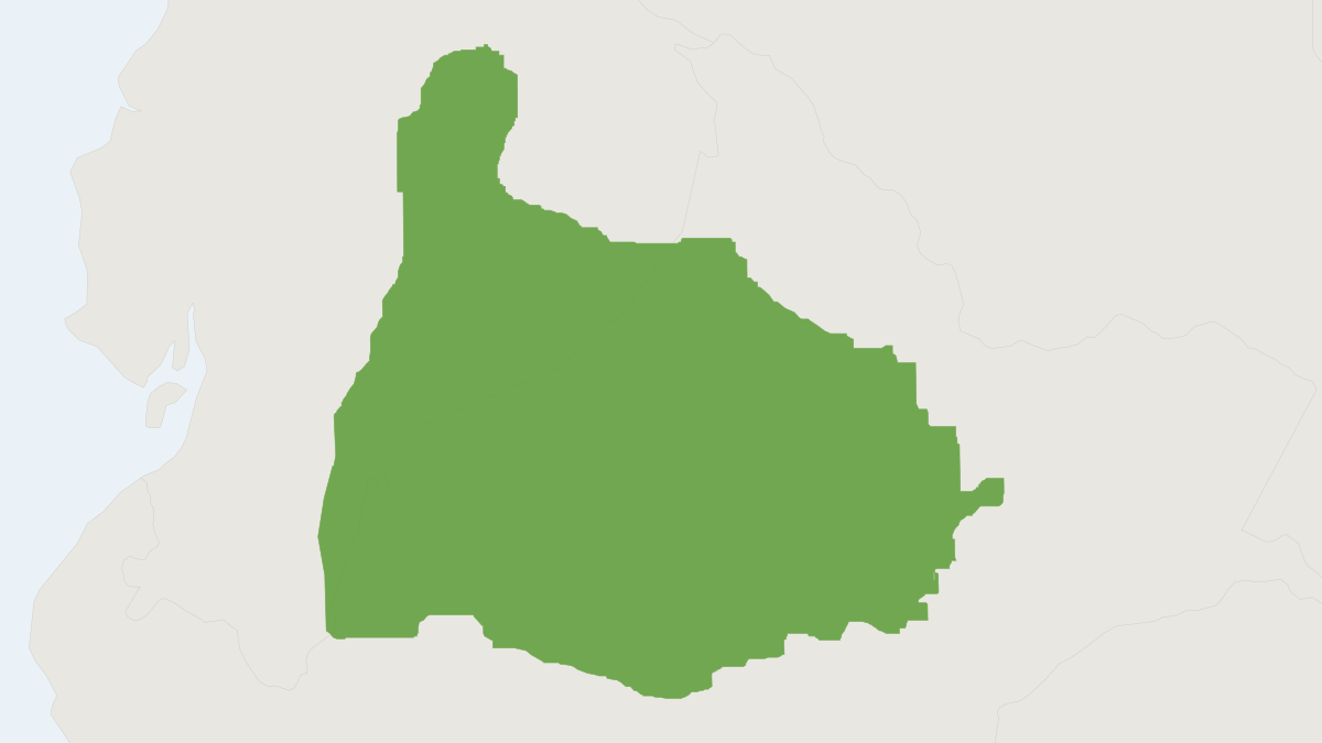 Range map of the Red-mantle Saddle-back Tamarin (Leontocebus lagonotus)