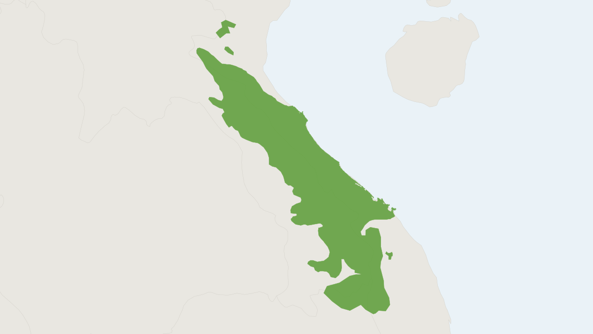 Range map of the Red-shanked Douc Langur (Pygathrix nemaeus)