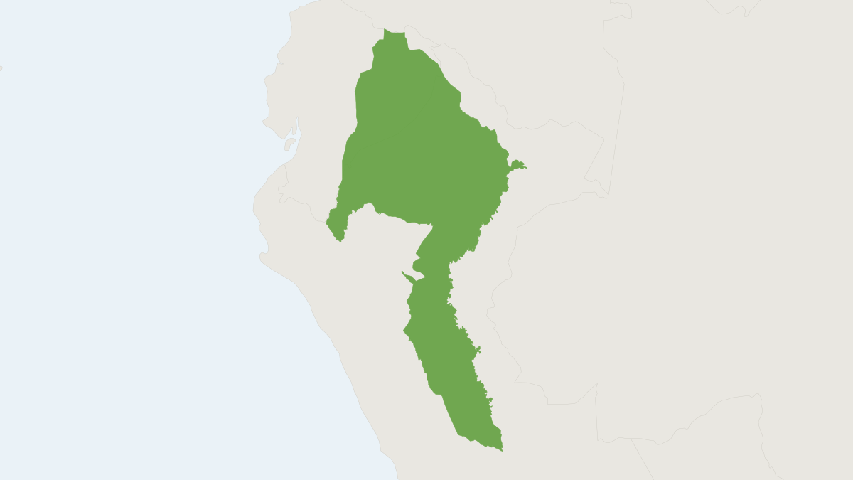 Range map of the Red Titi Monkey (Plecturocebus discolor)