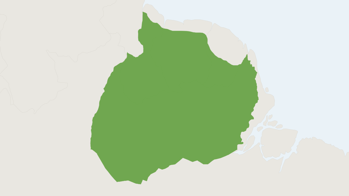 Range map of the Reddish-brown bearded saki (Chiropotes sagulatus)