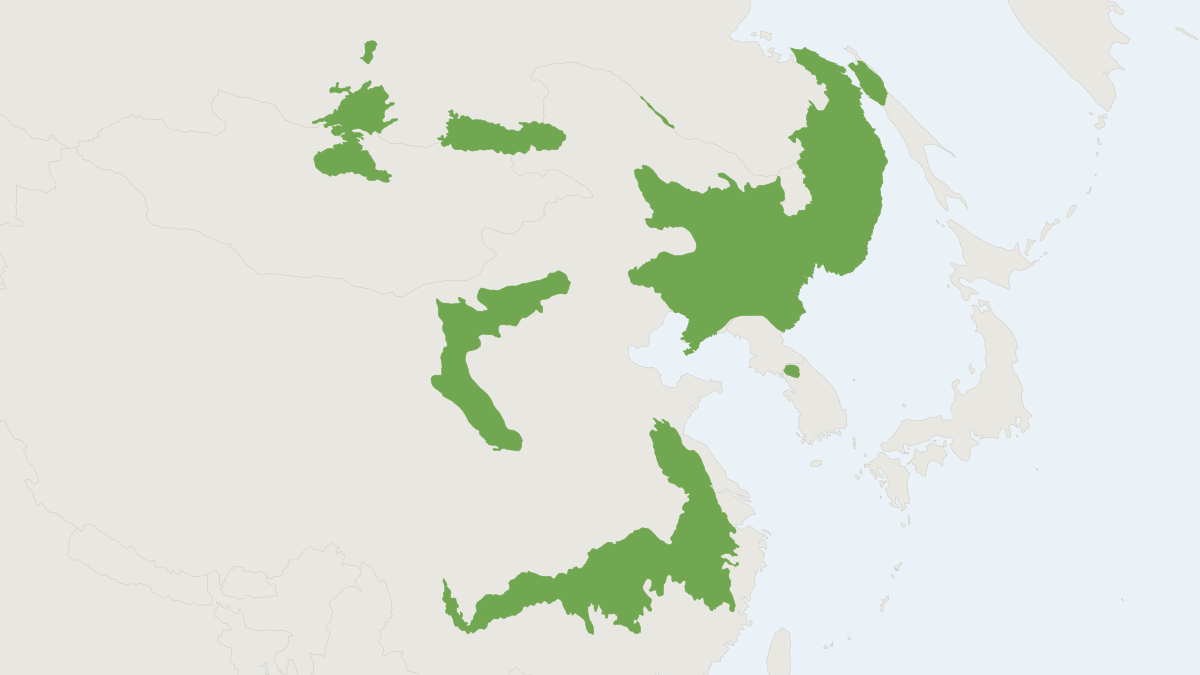 Range map of the Reed Vole (Alexandromys fortis)