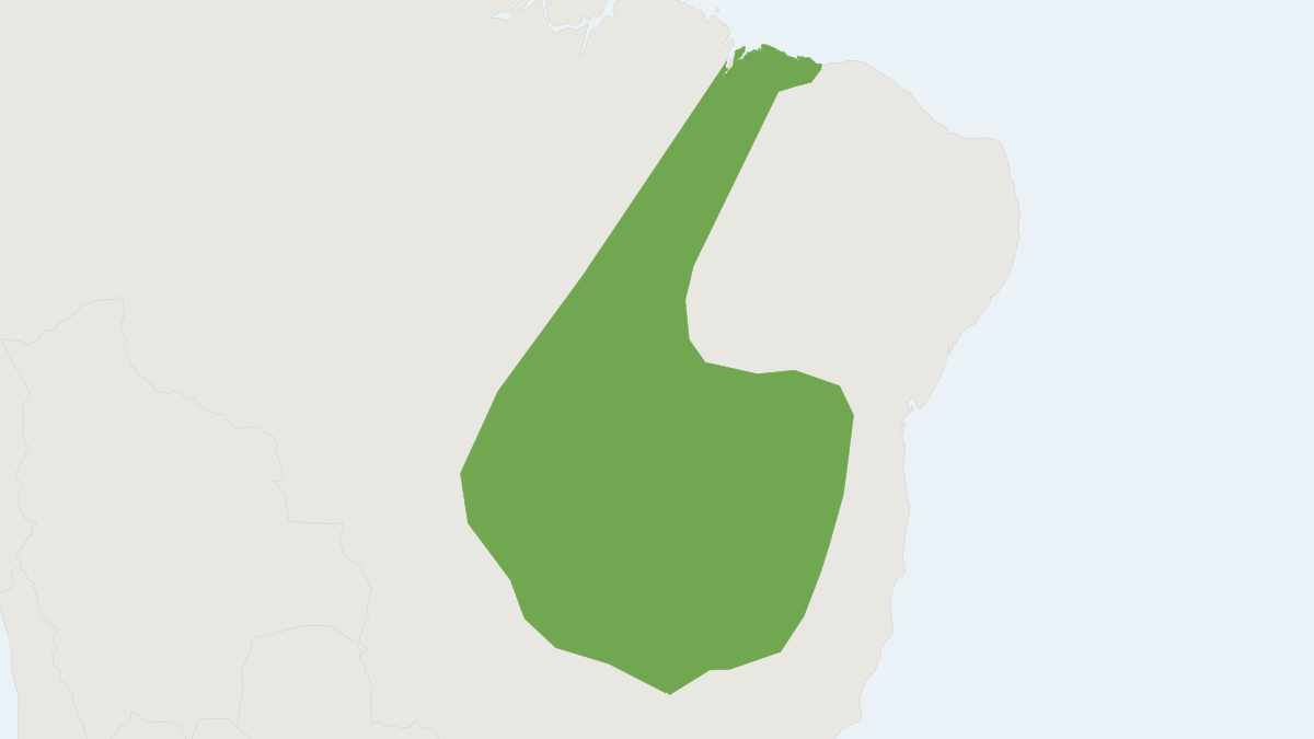 Range map of the Rhipidomys macrurus (Rhipidomys macrurus)