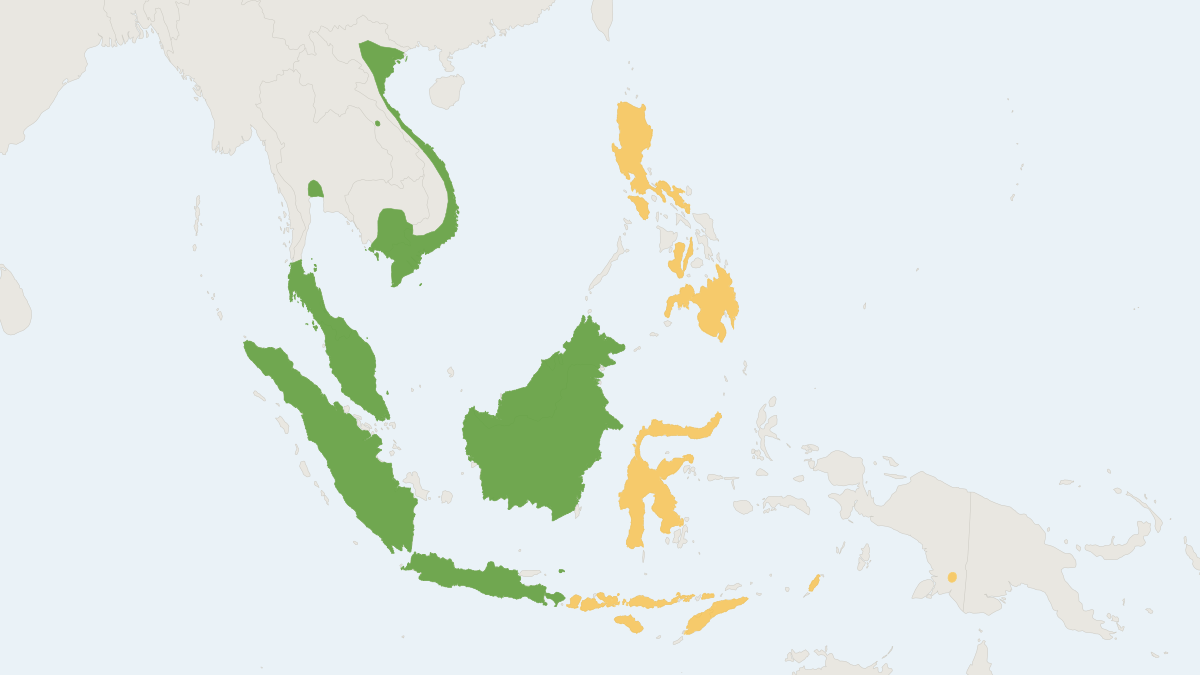 Range map of the Ricefield Rat (Rattus argentiventer)