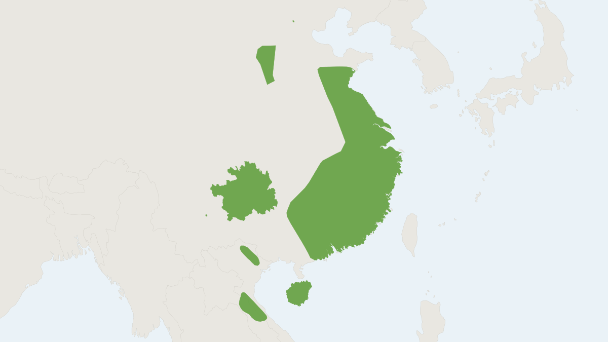 Range map of the Rickett's Big-footed Myotis (Myotis pilosus)