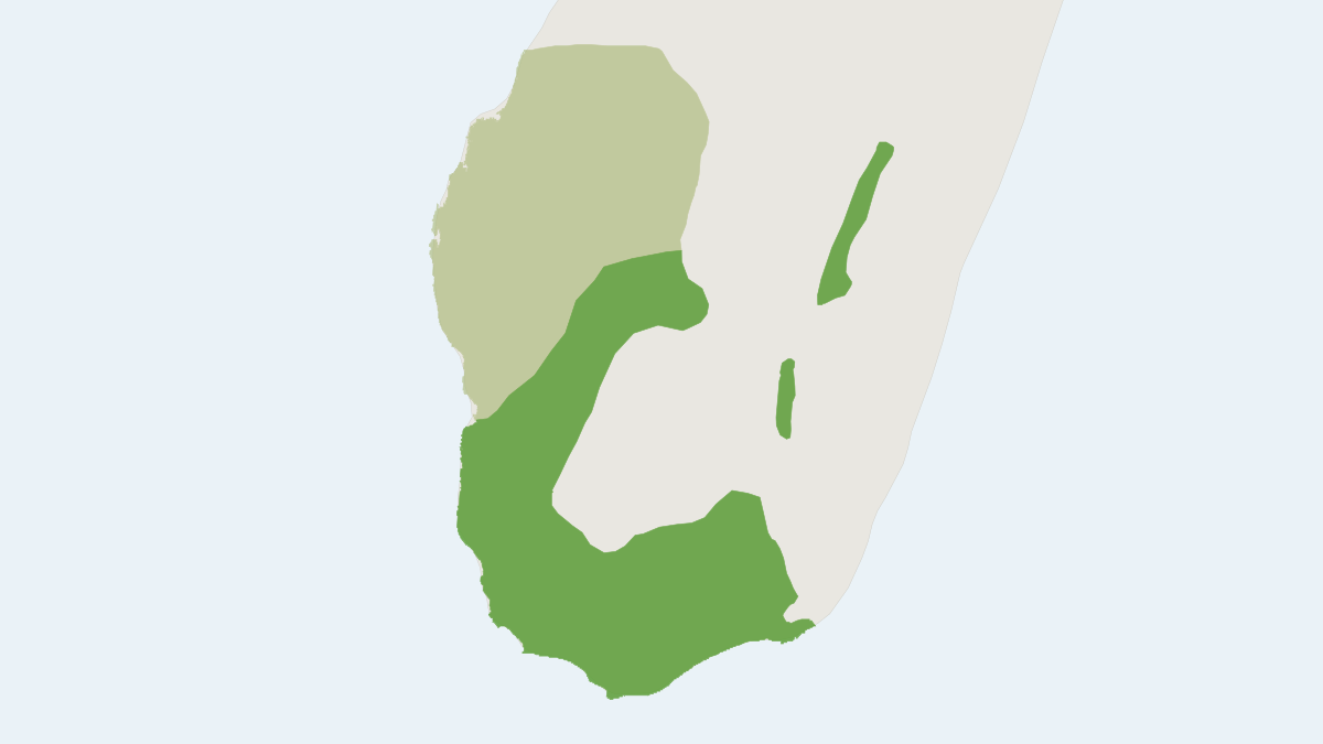 Range map of the Ring-tailed Lemur (Lemur catta) covering Madagascar