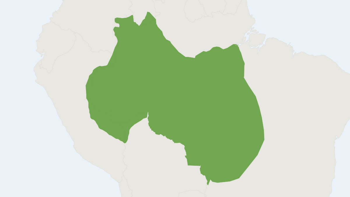 Range map of the Robert's Arboreal Rice Rat (Oecomys roberti)