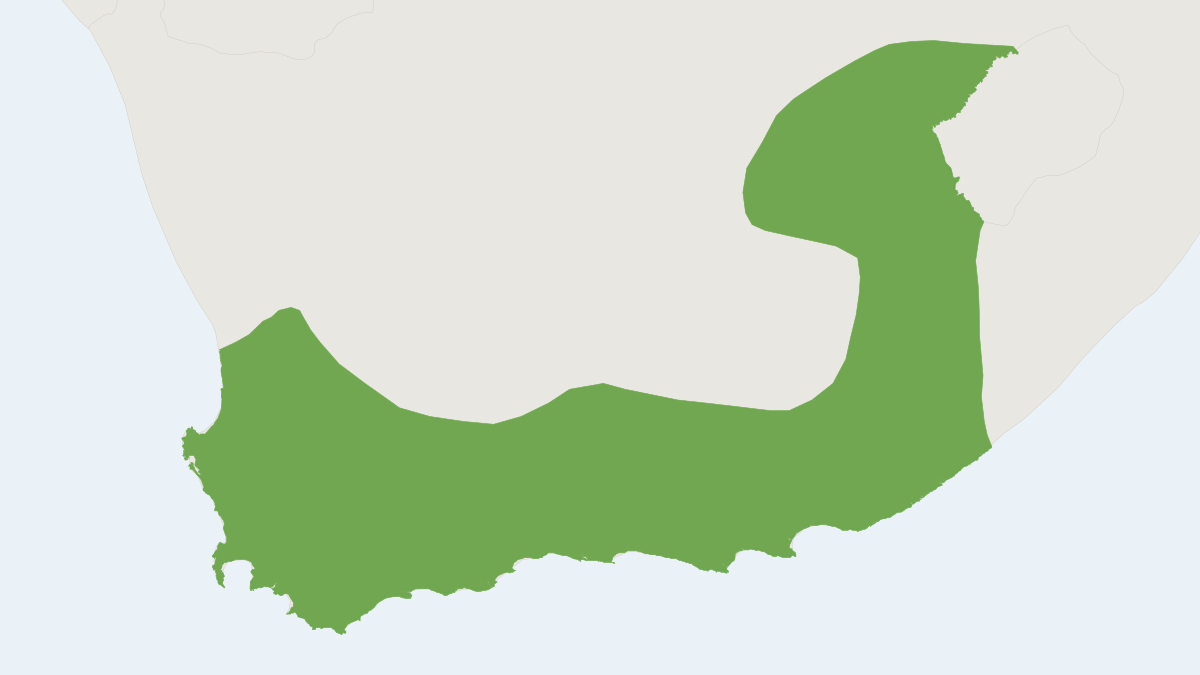 Range map of the Roberts' Vlei Rat (Otomys karoensis)