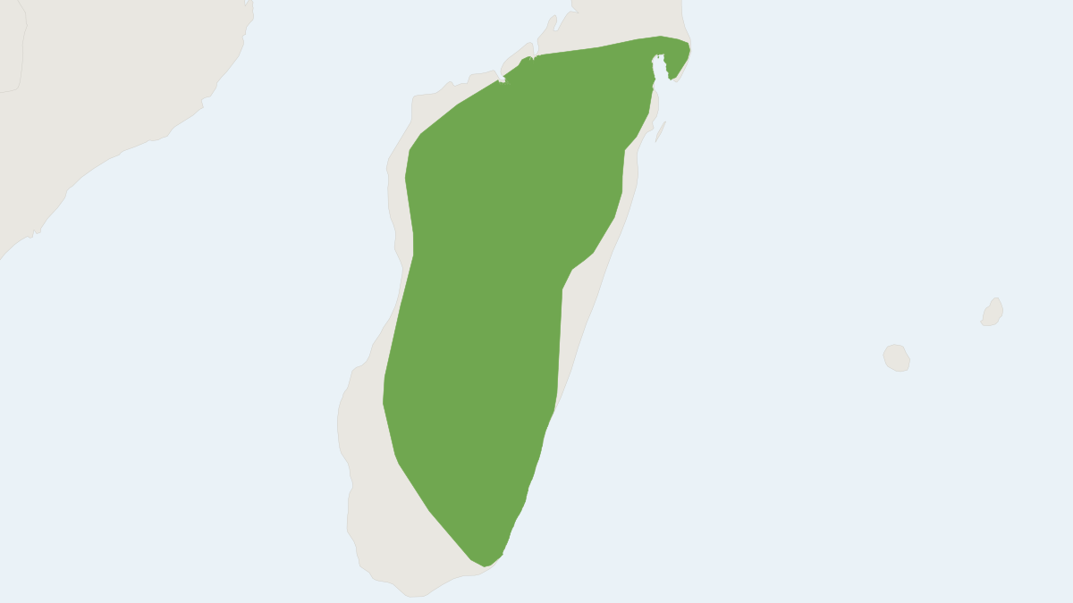 Range map of the Robust Yellow Bat (Scotophilus robustus)
