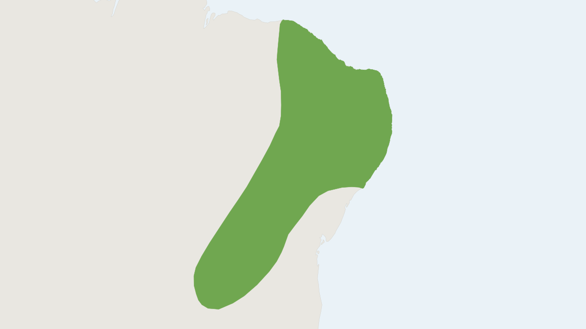 Range map of the Rock Cavy (Kerodon rupestris)