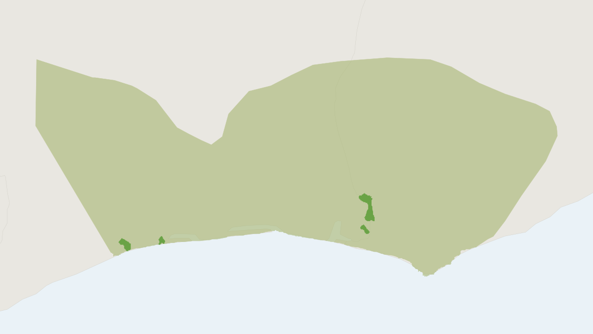 Range map of the Roloway Monkey (Cercopithecus roloway) covering Ghana, Guinea and Ivory Coast