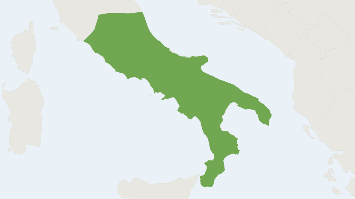 Range map of the Roman Mole (Talpa romana)