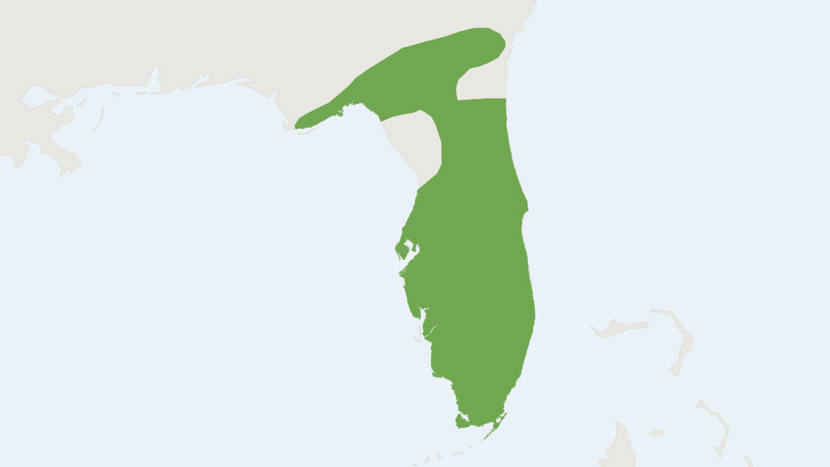 Range map of the Round-tailed Muskrat (Neofiber alleni)