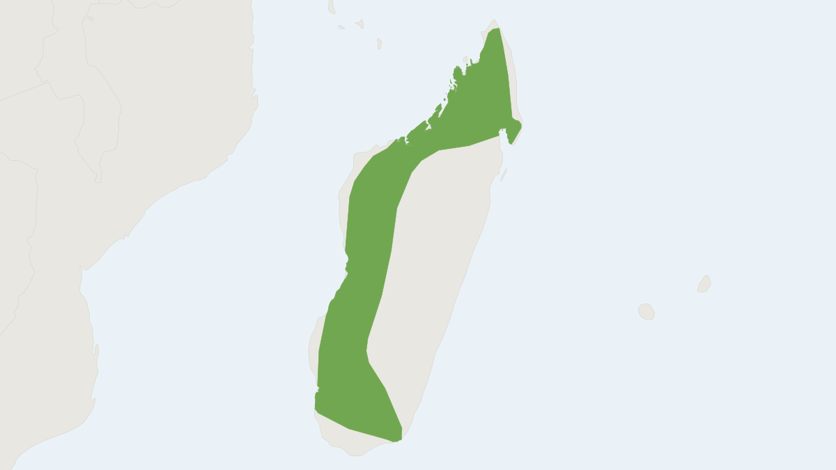Range map of the Rufous Trident Bat (Triaenops menamena)