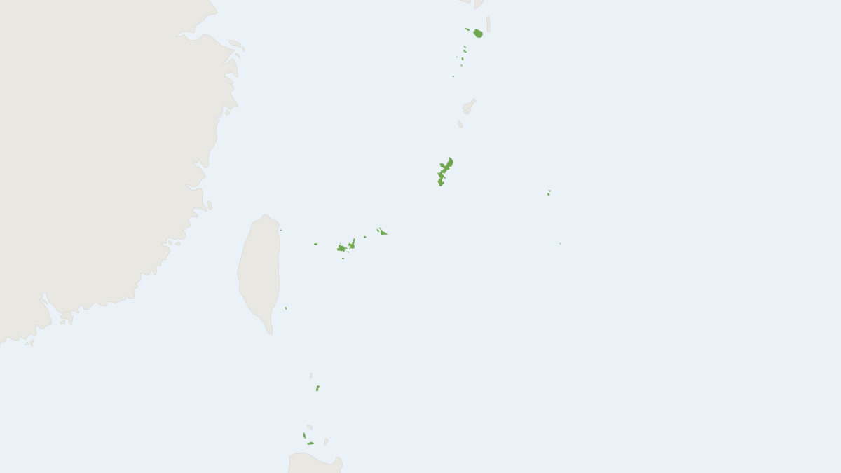 Range map of the Ryukyu Flying Fox (Pteropus dasymallus)