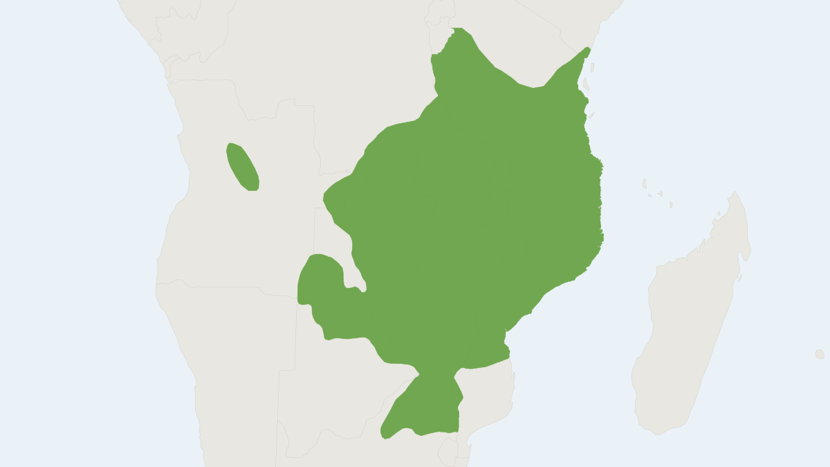 Range map of the Sable Antelope (Hippotragus niger) covering Angola, Botswana and Kenya