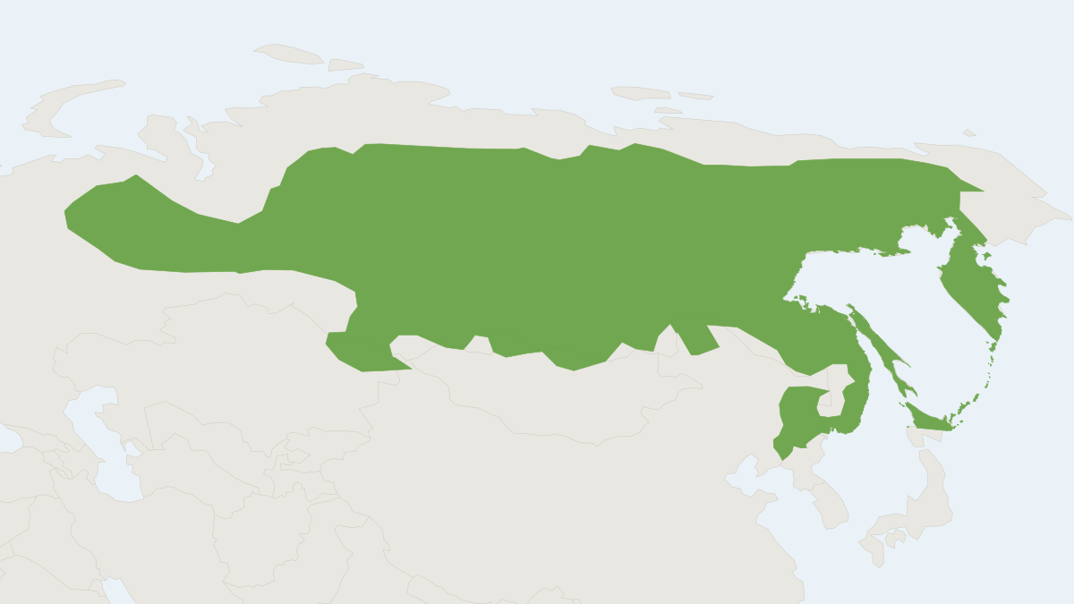 Range map of the Sable (Martes zibellina)