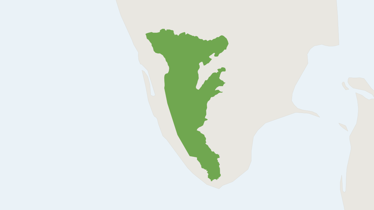 Range map of the Salim Ali's Fruit Bat (Latidens salimalii)