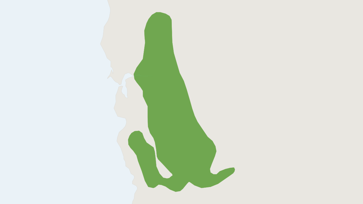 Range map of the Salinas Pocket Mouse (Perognathus inornatus)