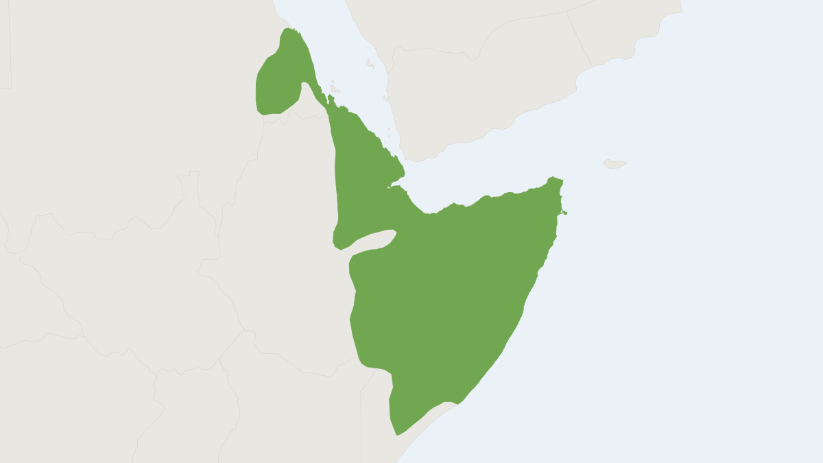 Range map of the Salt's Dik-dik (Madoqua saltiana)