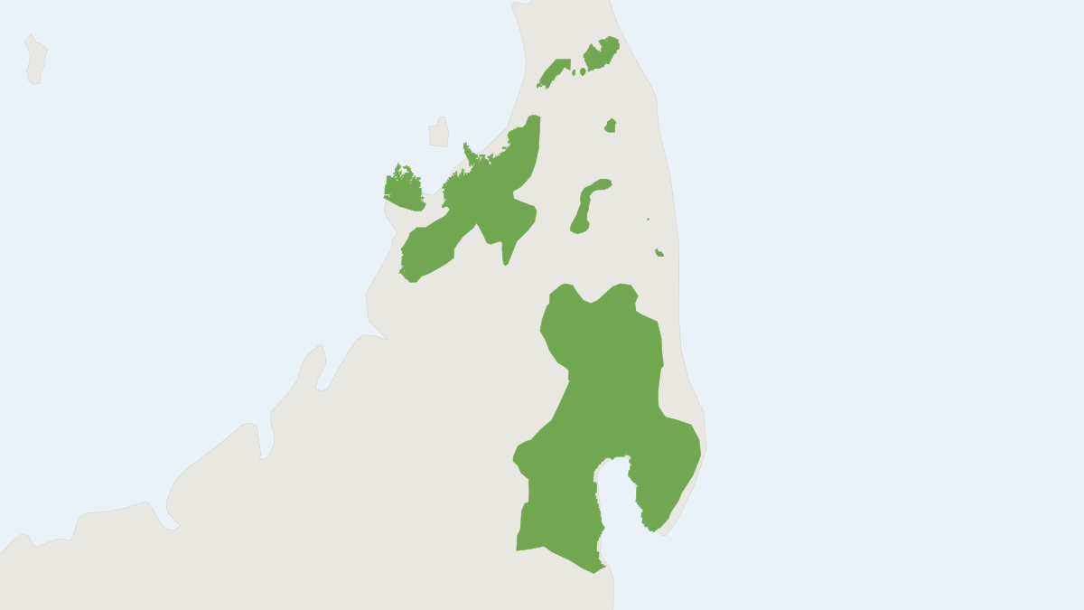 Range map of the Sambirano Lesser Bamboo Lemur (Hapalemur occidentalis)