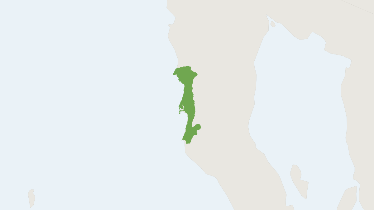 Range map of the San Quintin Kangaroo Rat (Dipodomys gravipes)