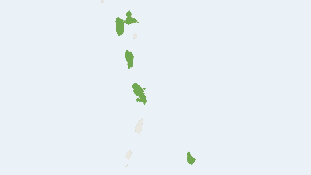 Range map of the Schwartz's Myotis (Myotis martiniquensis)