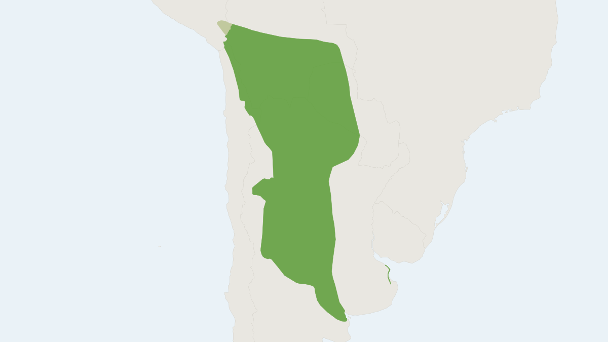 Range map of the Screaming Hairy Armadillo (Chaetophractus vellerosus)