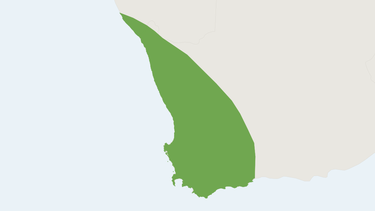 Range map of the Scrub Hare (Lepus saxatilis)