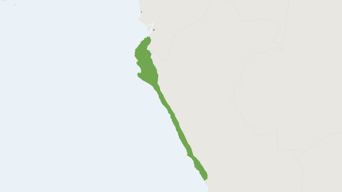 Range map of the Sechuran Fox (Lycalopex sechurae)