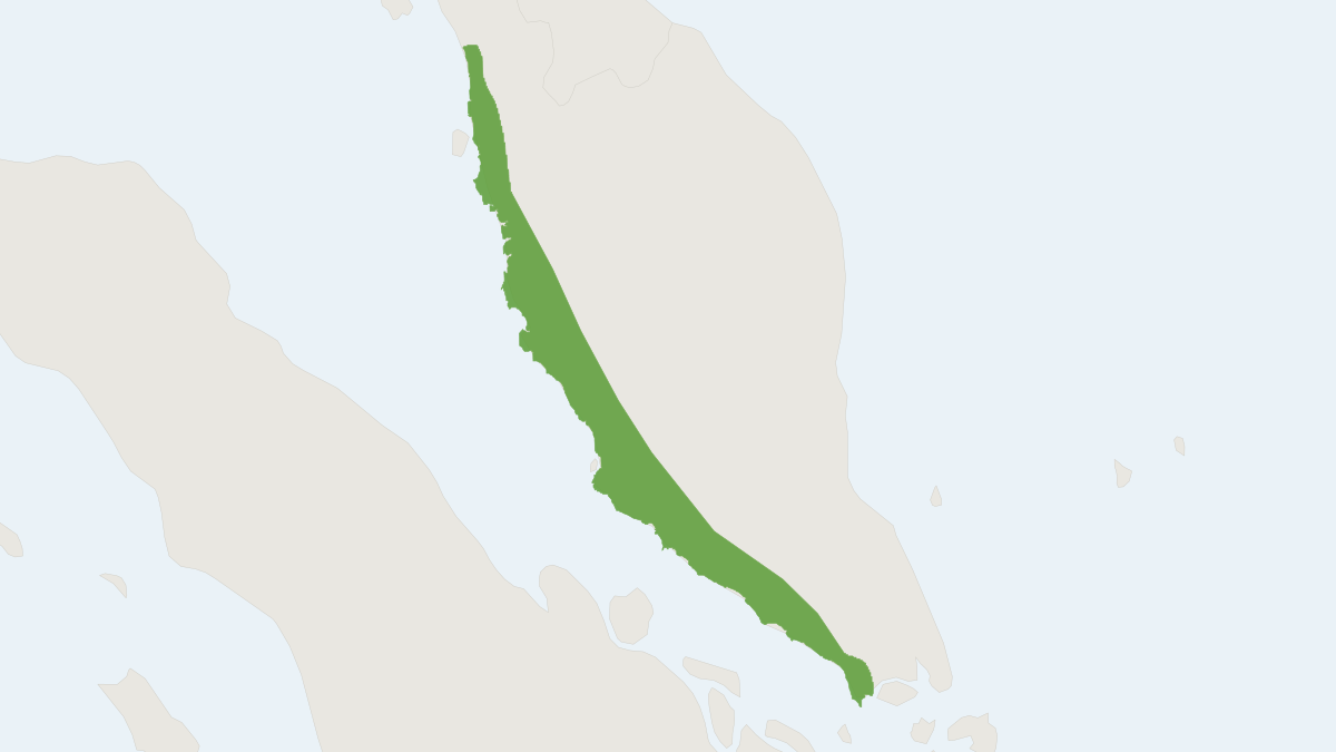 Range map of the Selangor Silvery Langur (Trachypithecus selangorensis)