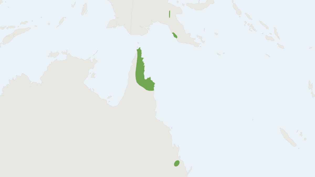 Range map of the Semon's Leaf-nosed Bat (Hipposideros semoni)