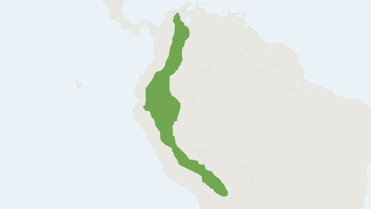Range map of the Sepia Short-tailed Opossum (Monodelphis adusta)