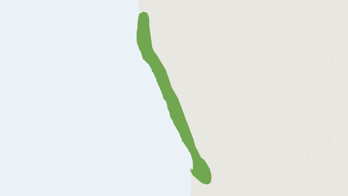 Range map of the Setzer's Hairy-footed Gerbil (Gerbilliscus setzeri)