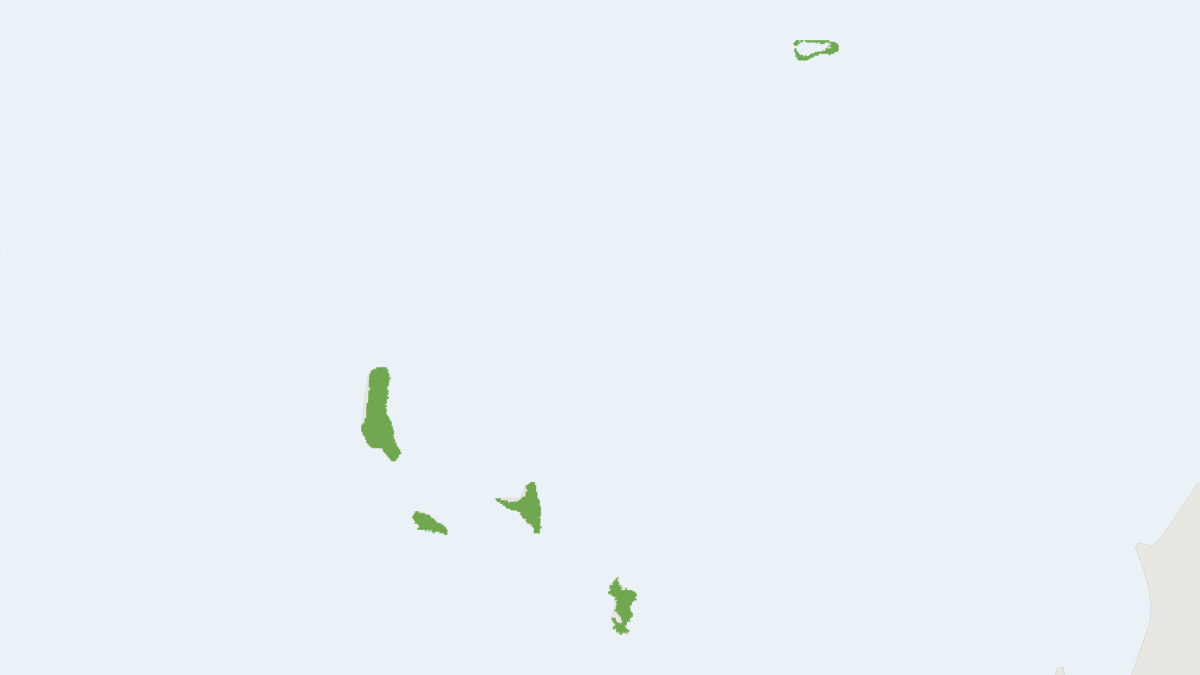 Range map of the Seychelles Free-tailed Bat (Mops pusillus) covering Seychelles