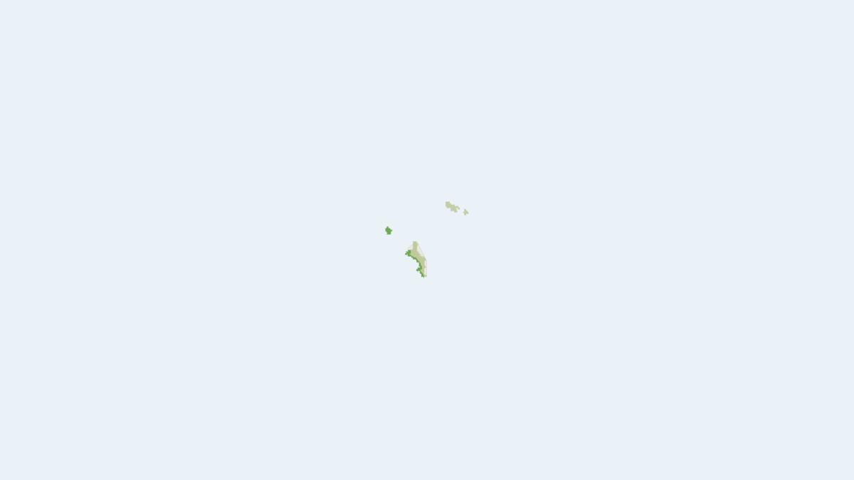 Range map of the Seychelles Sheath-tailed Bat (Coleura seychellensis) covering Seychelles
