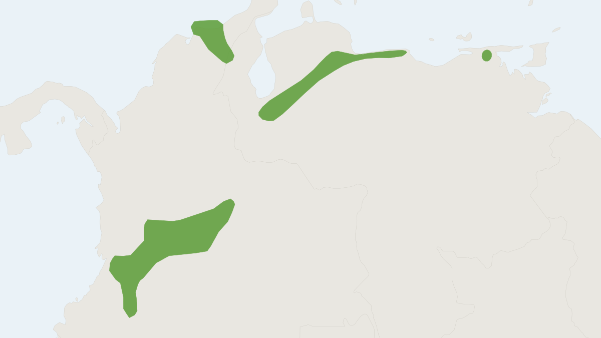 Range map of the Shadowy Broad-nosed Bat (Platyrrhinus umbratus)