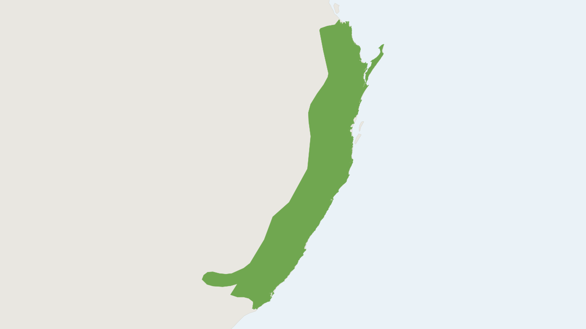Range map of the Short-eared Brush-tailed Possum (Trichosurus caninus)