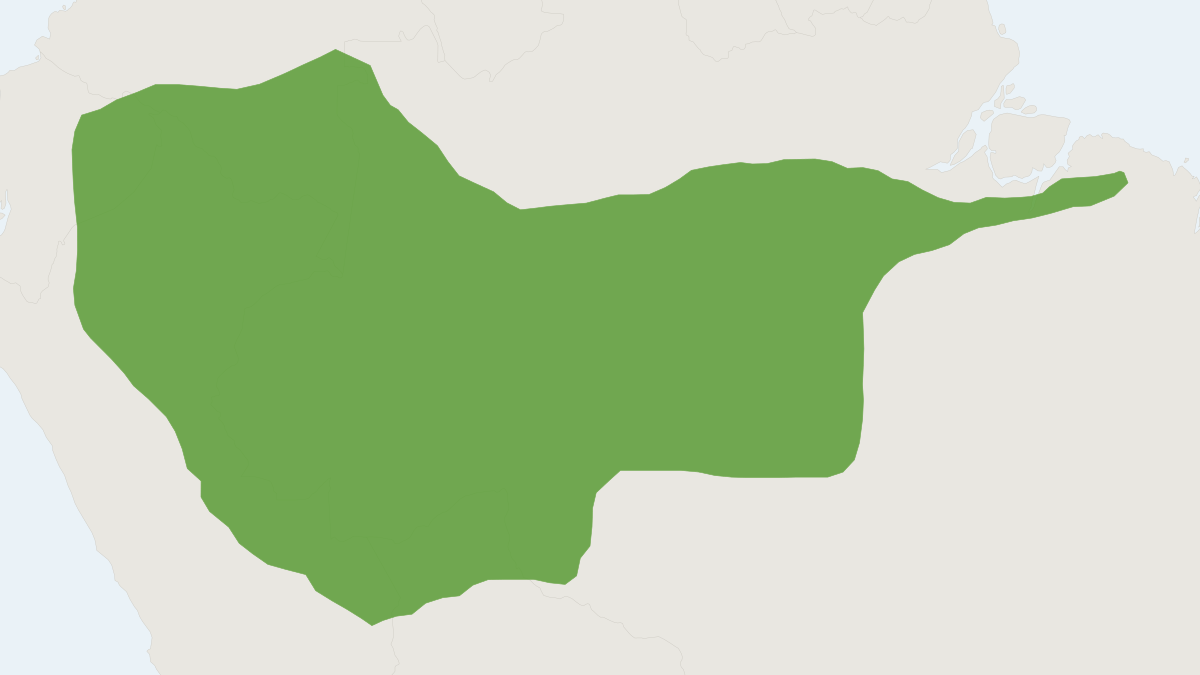 Range map of the Short-eared Dog (Atelocynus microtis)